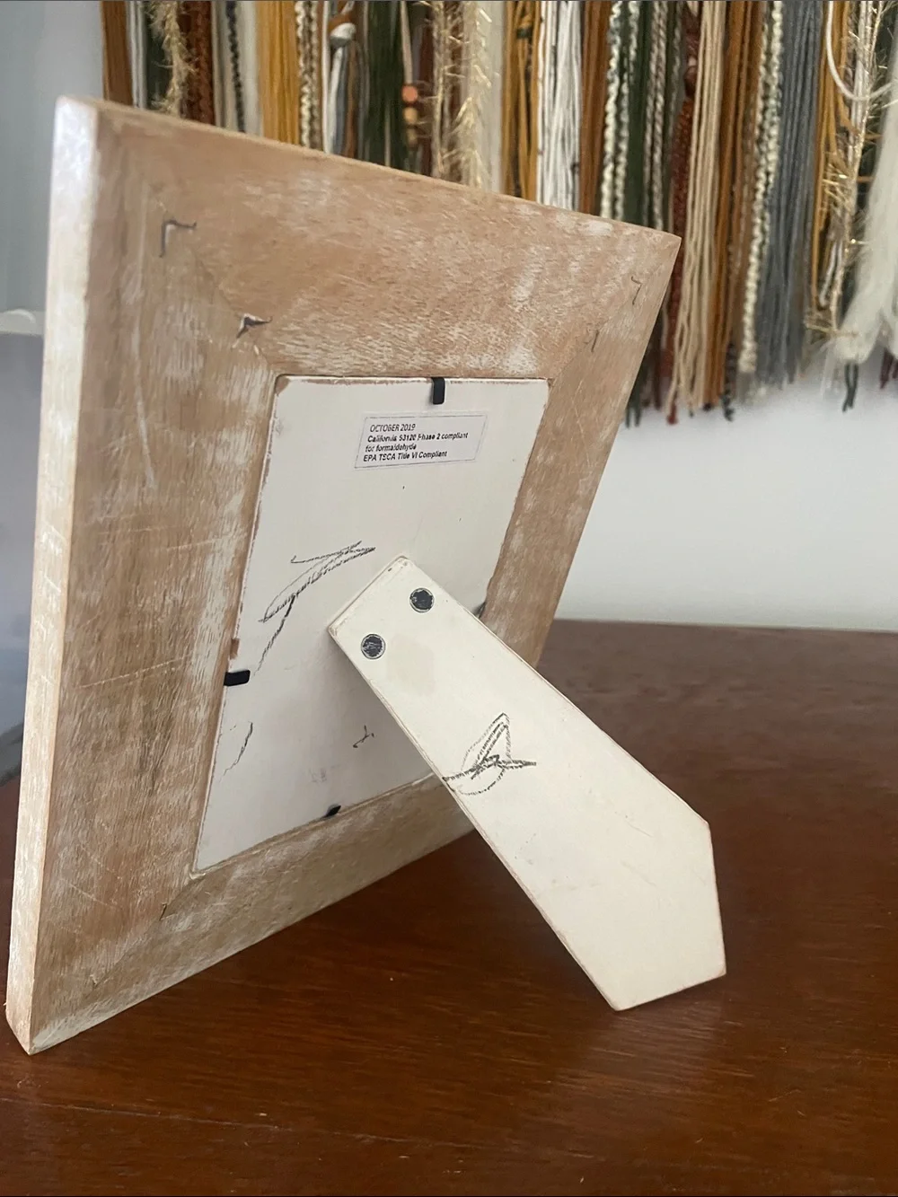 Distressed White Wood Picture Frame - Rustic Home Accent